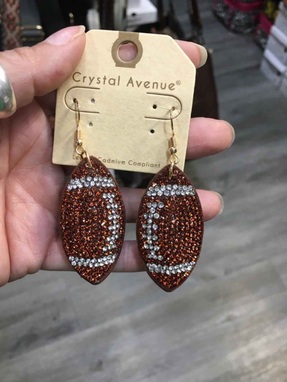Bling Football Earrings